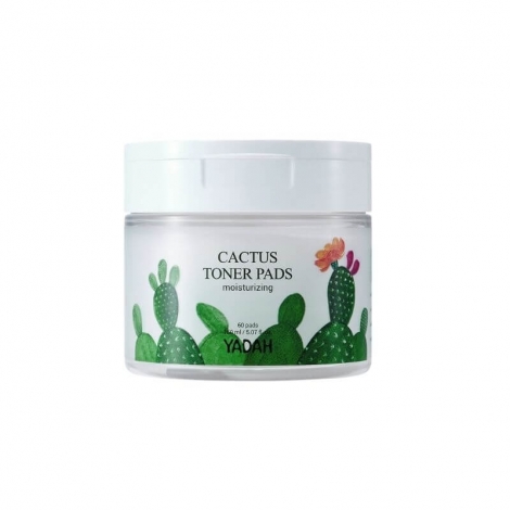 YADAH Cactus Toner Pads, Nawilżające płatki oczyszczające, 60 szt
