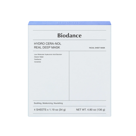 Biodance - Hydro Cera-nol Real Deep Mask - Nawilżająca Maska Kolagenowa do Twarzy - Zestaw 4szt/34g