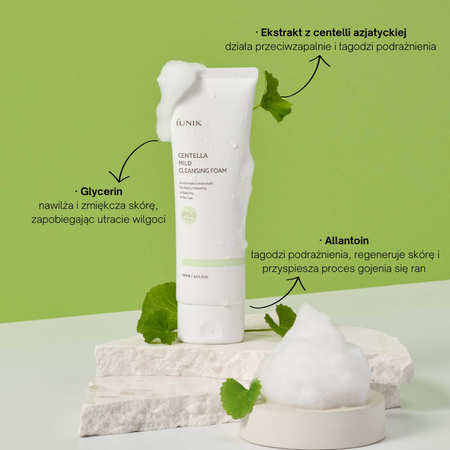 iUNIK - Centella Mild Cleansing Foam - 120ml - Delikatna Pianka do Mycia Twarzy