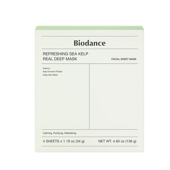 Biodance - Refreshing Sea Kelp Real Deep Mask - Kojąco-Nawilżająca Maska do Twarzy - Zestaw 4szt/34g