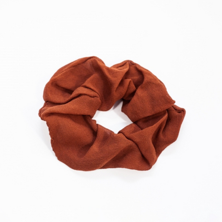 Jedwabna scrunchie RUDA - gumka do włosów - LeLov 