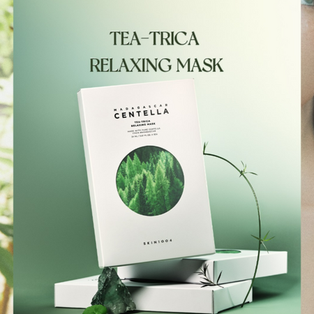 SKIN1004 - Madagascar Centella Tea-Trica Relaxing Mask - 24ml - Łagodząca Maska w Płachcie z Ekstraktem z Drzewa Herbacianego - Zestaw 5 Maseczek