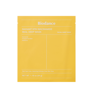 Biodance - Radiant Vita Niacinamide Real Deep Mask - Maseczka do twarzy o działaniu rozświetlającym - 34g/1szt