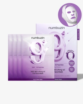 Numbuzin - No.9 NAD Bio Lifting Full Cover Facial Mask - Liftingująca Maseczka w Płachcie - Zestaw 4 sztuk