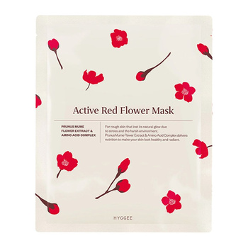 HYGGEE - Active Red Flower Mask, 35 ml - maska w płachcie