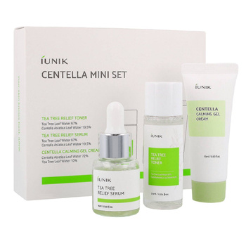 IUNIK - Centella Mini Set (tonik + serum + krem) - zestaw podróżny kosmetyków z wąkrotą azjatycką