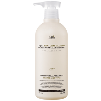 LADOR - Triplex3 Natural Shampoo, 530 ml - szampon do wrażliwej skóry głowy